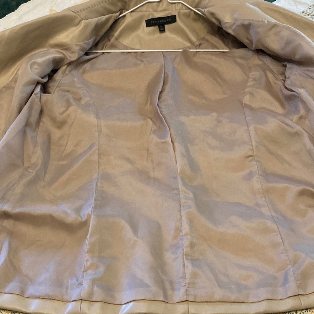 Dance & Marvel faux leather one button jacket/blazer women’s med. tan classic - Picture 10 of 10